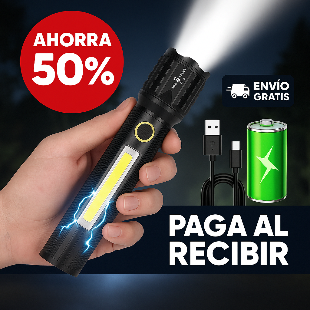 Linterna led con zoom 3modo